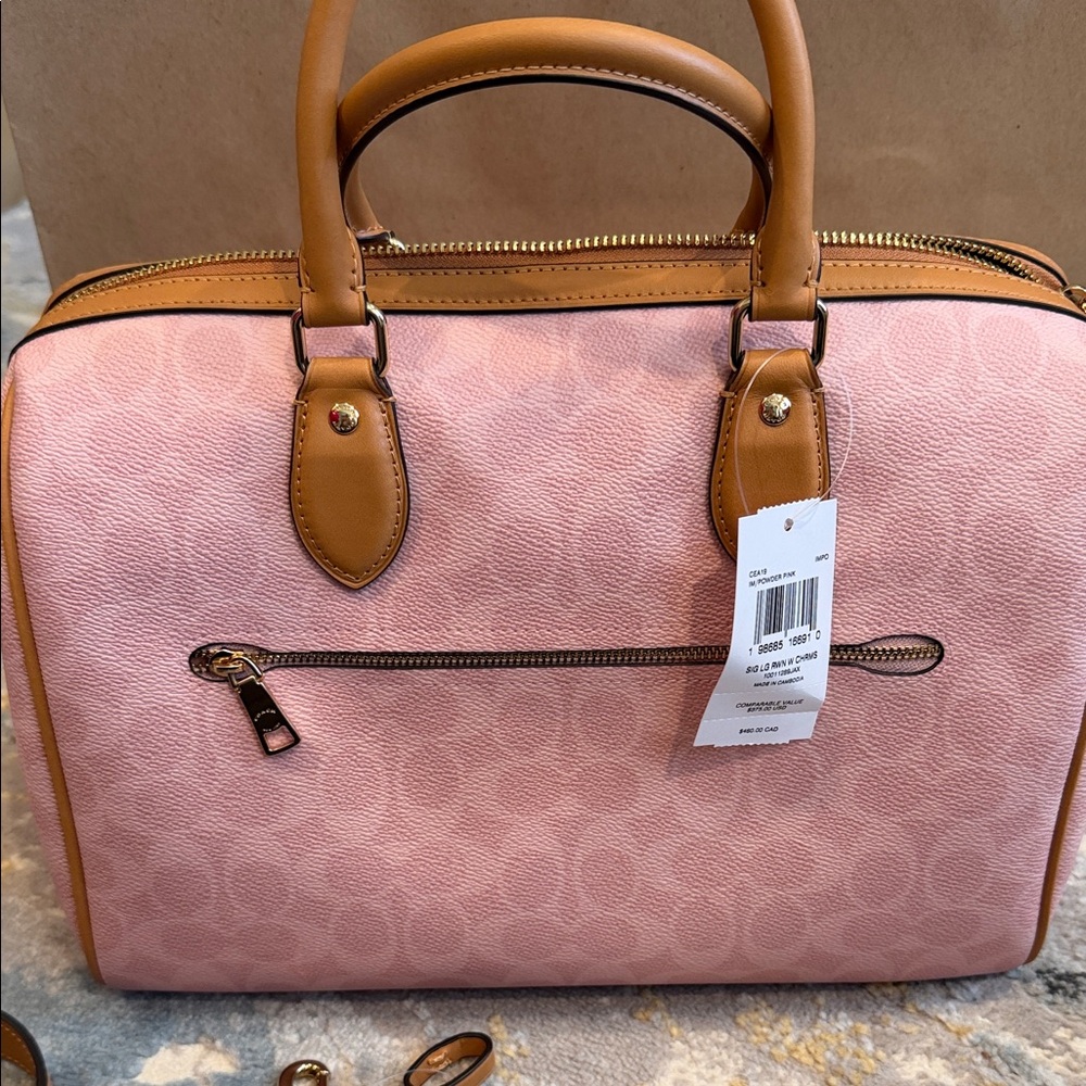 Coach Powder Pink large Rowan with charms - Picture 4 of 6